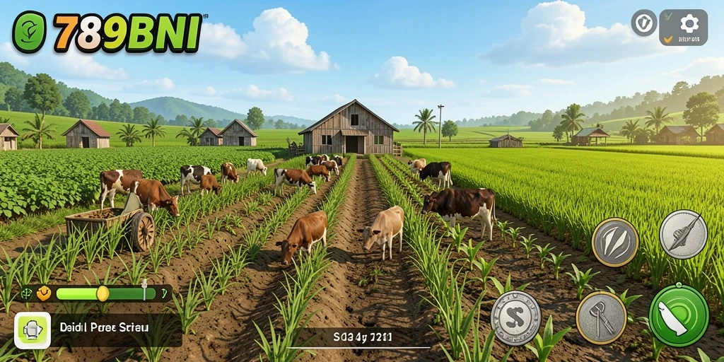 Gameplay seru 789BNI dengan aktivitas bertani.