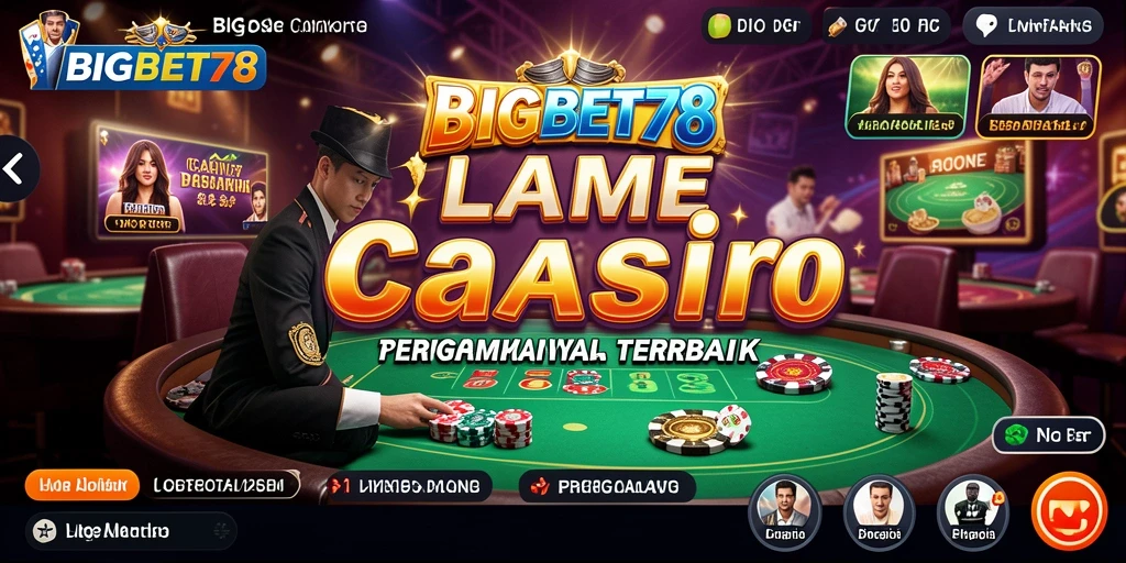 Screenshot gameplay Live Casino di BIGBET78 dengan dealer profesional.
