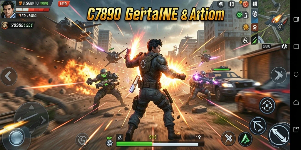 Tangkapan layar gameplay C7890 menampilkan aksi pertempuran yang mendebarkan.