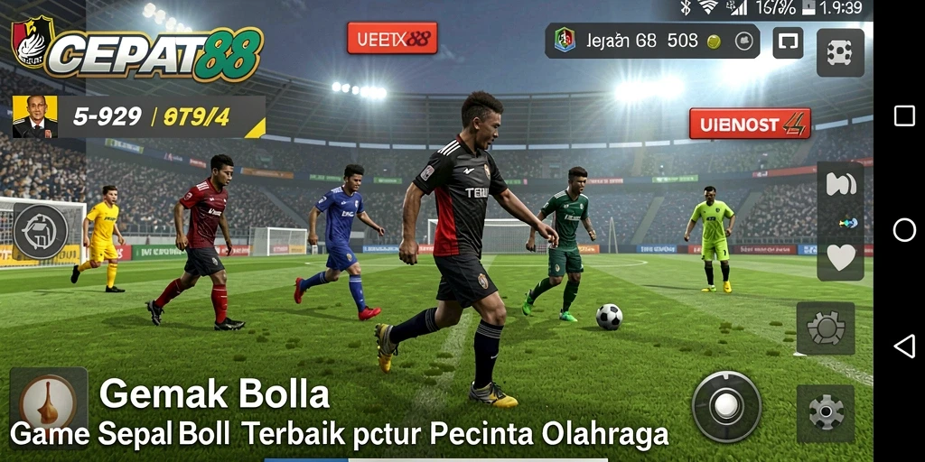 Tampilan gameplay menarik dari CEPAT88 dengan aksi sepak bola seru.