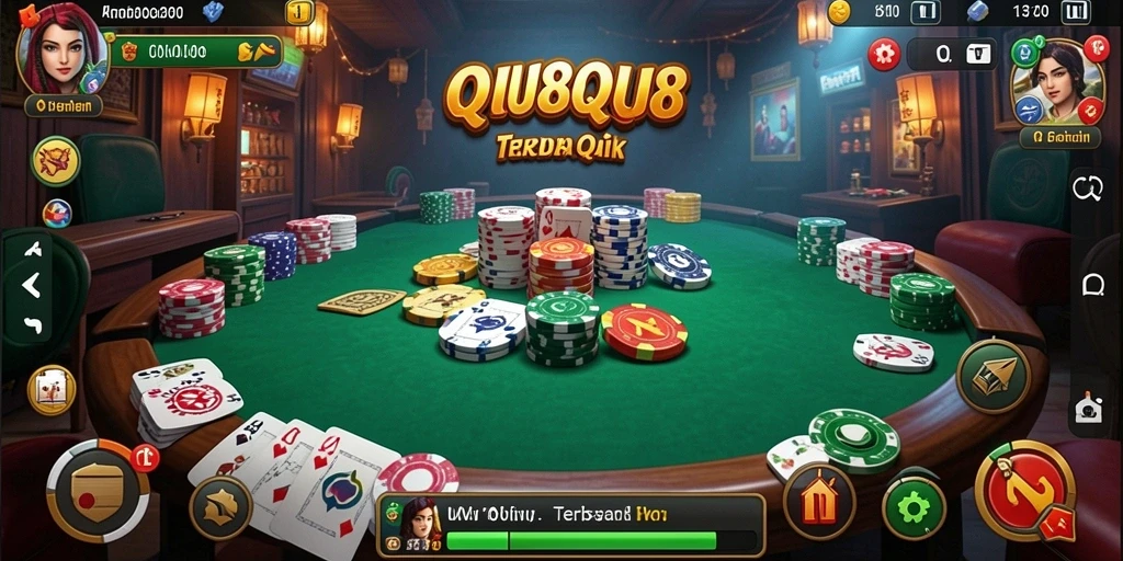 Screenshot gameplay QiuQiu menunjukkan para pemain yang bersaing dengan intens.