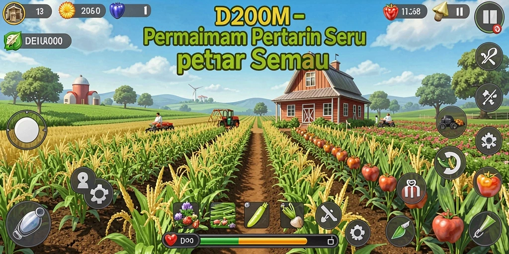 Gameplay D200M menunjukkan keseruan bertani yang imersif.