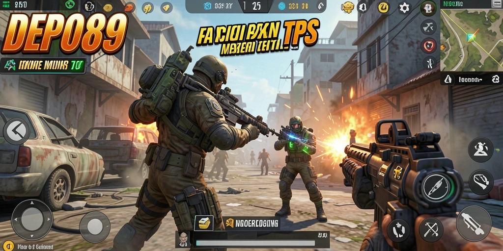 Tampilan aksi seru dalam gameplay DEPO89 TPS.
