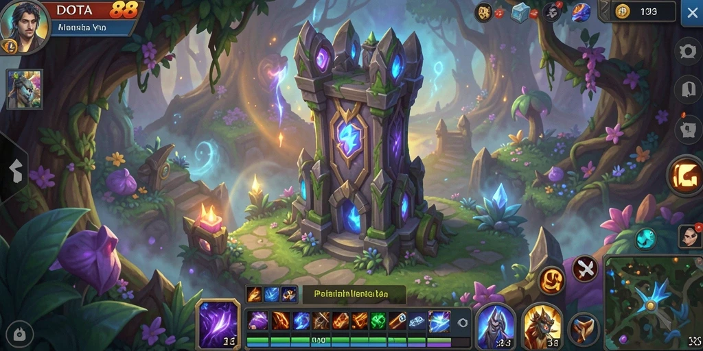 Screenshot DOTA88 menunjukkan pertarungan mendebarkan di dalam game Tower Defense.