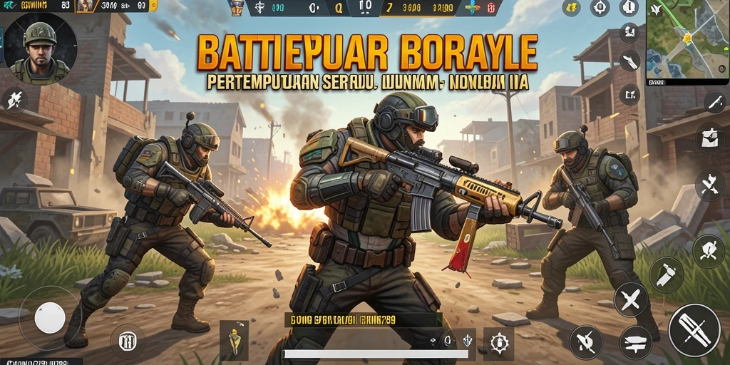 Tangkapan layar GOWIN789 menunjukkan serunya pertempuran Battle Royale.