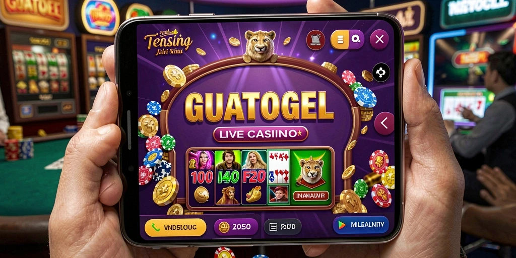 Screenshot GUATOGEL menampilkan dealer dan permainan yang penuh interaksi.