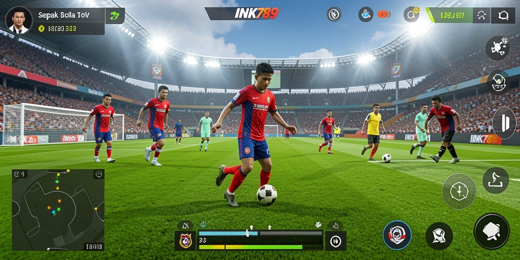 Tampilan gameplay INK789 yang mendebarkan saat laga sepak bola.
