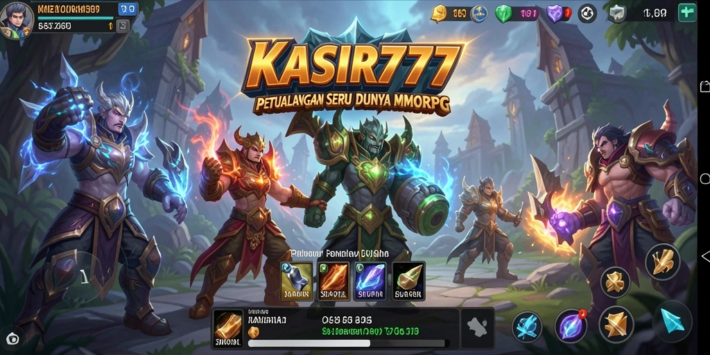 Screenshot KASIR777 menunjukkan aksi seru dalam pertempuran MMORPG.