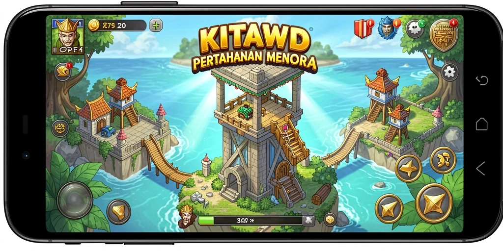 Tampilan gameplay KITAWD dengan strategi Tower Defense yang mendebarkan.