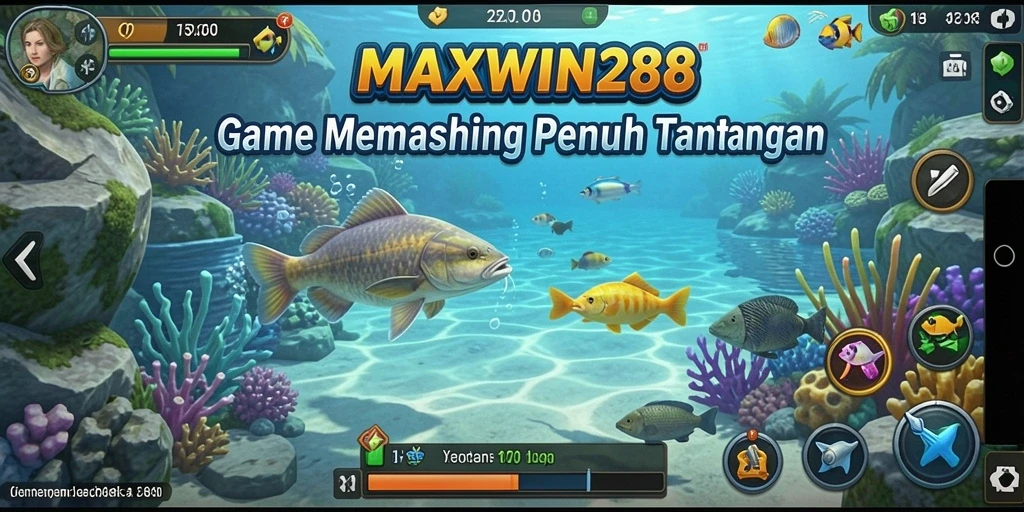 Screenshot gameplay MAXWIN288 yang menggambarkan keseruan memancing.