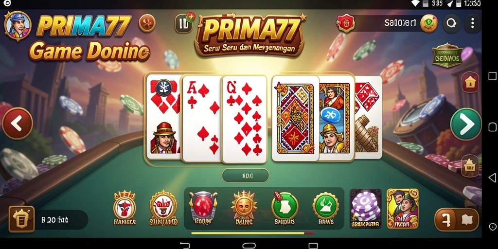 Screenshot utama gameplay PRIMA77 yang seru dan interaktif.