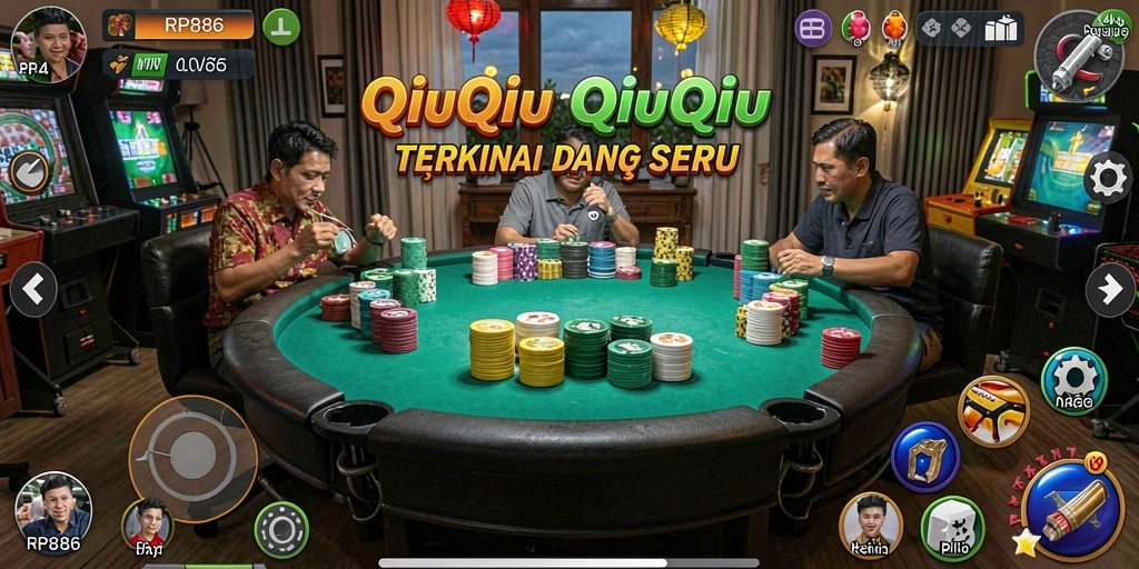 Gameplay seru RP886 dengan tampilan kartu QiuQiu.