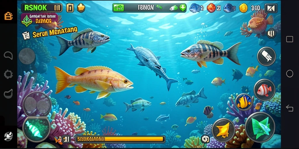 Tampilan gameplay seru dari game Tembak Ikan RSNOK.