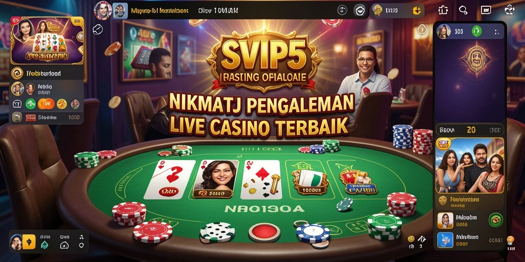 Screenshot SVIP5 menampilkan dealer langsung dalam sesi permainan Live Casino.
