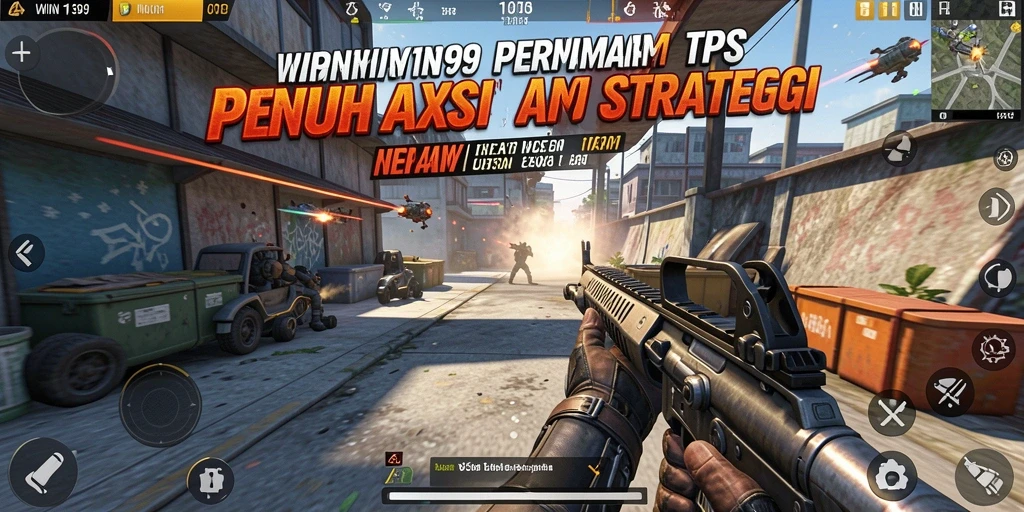 Screenshot utama WIN199 memperlihatkan aksi gameplay TPS yang mendebarkan.